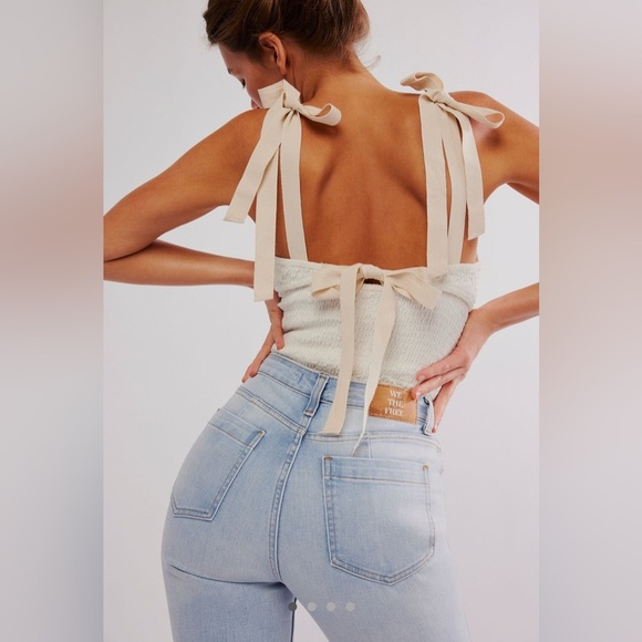 We the Free People CRVY stovepipe High Rise Jeans Light stone wash RARE Sz 35 - Picture 1 of 12